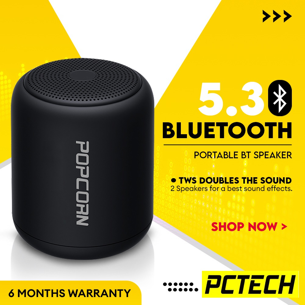 Popcorn Mini Portable Bluetooth 5.3 Speaker with Mic Lightweight IPX5