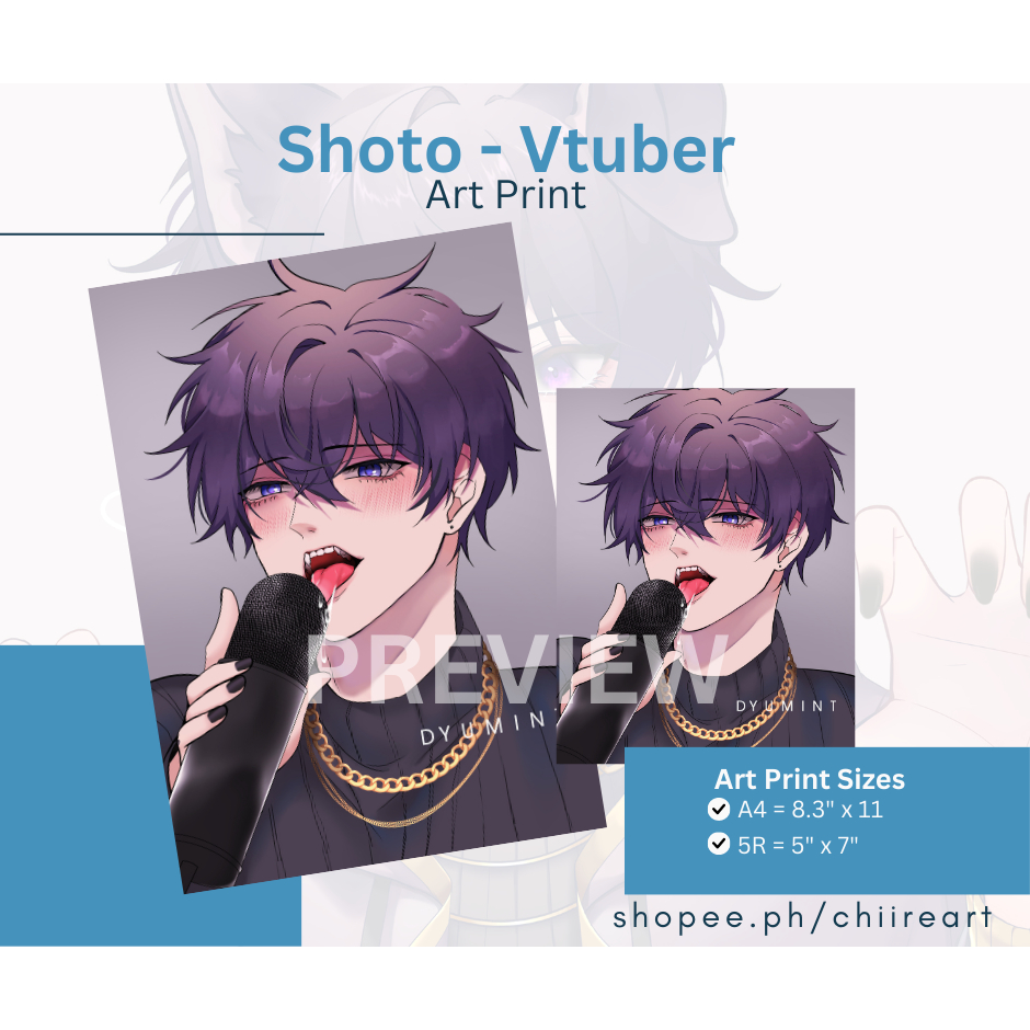 Vtuber Shoto asmr art by Dyumint A4 Poster 5R Postcards gift wall decor ...