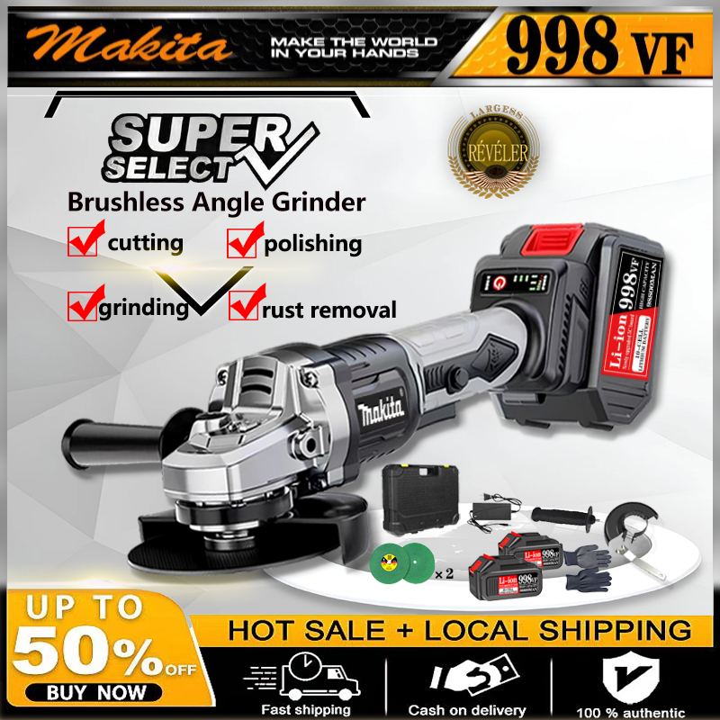 Makita Cordless Brushless Angle Grinder Rechargeable 998VF Plastic