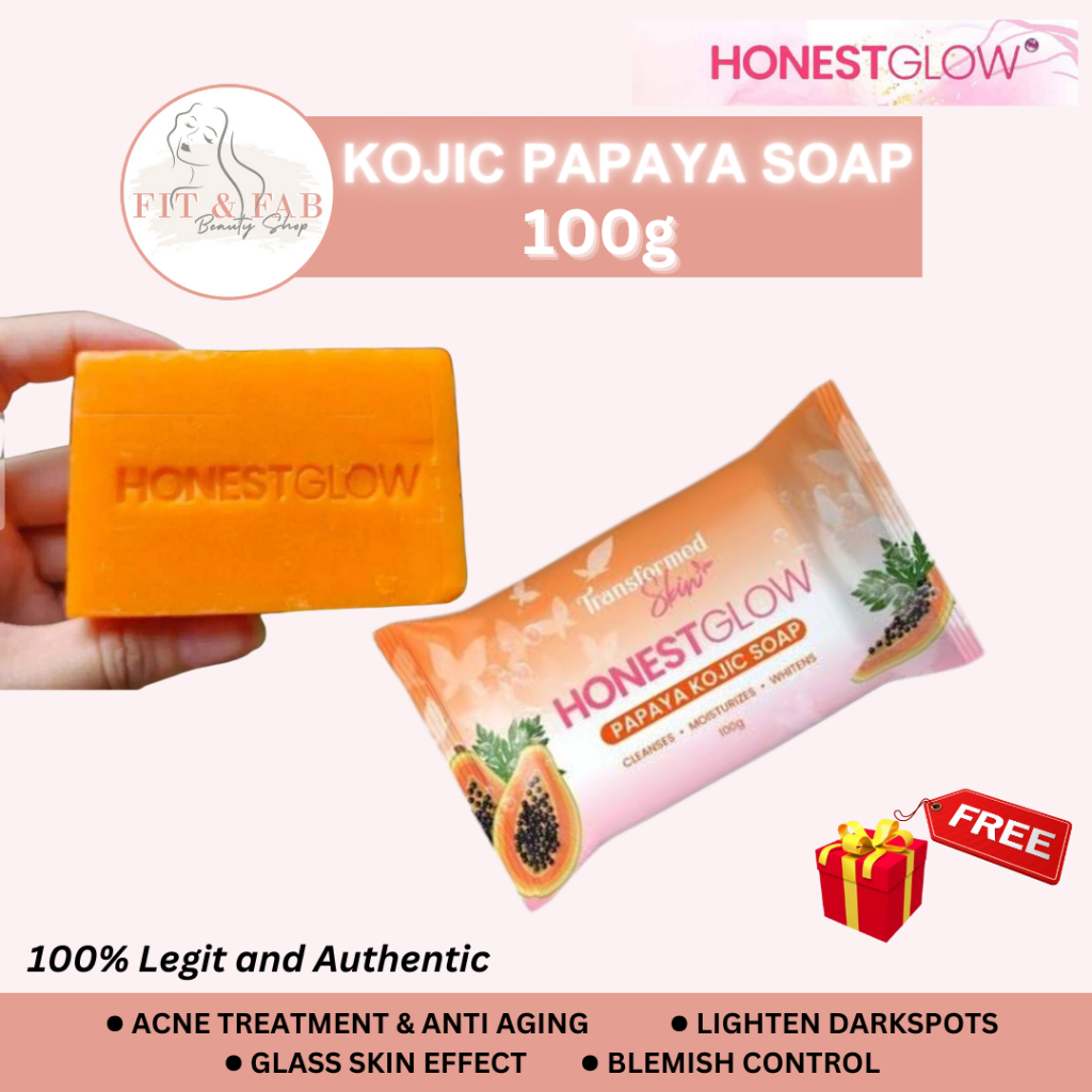 Honest Glow Kojic Papaya Soap 100g by Transformed Skin ( Moisturizes ...