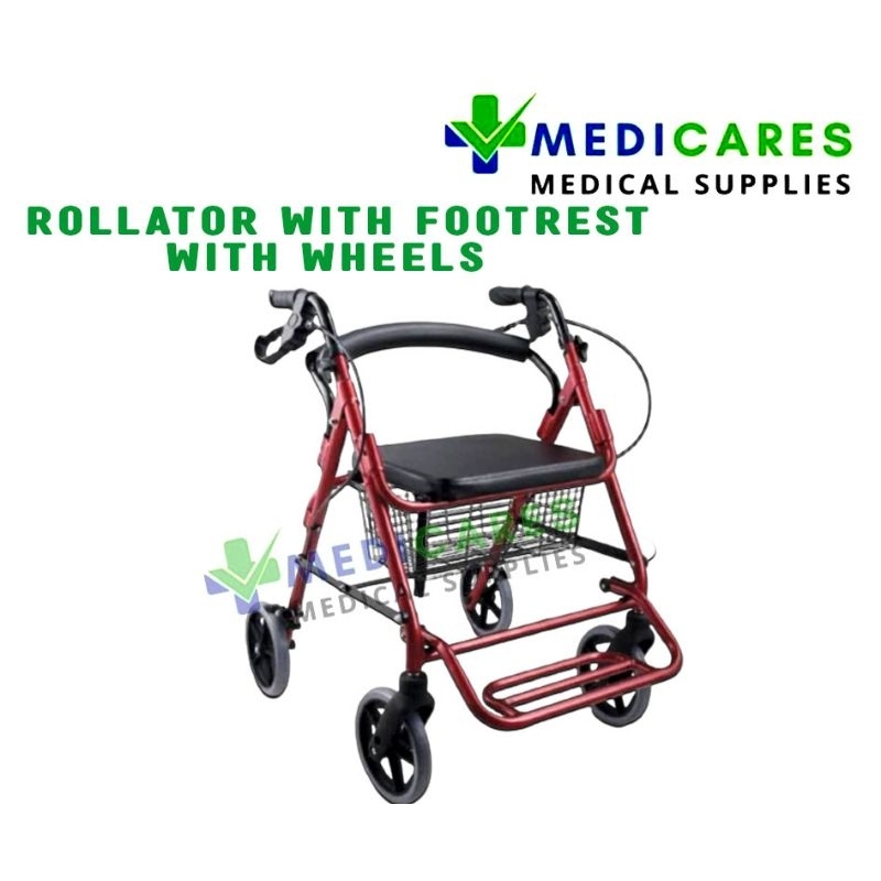 ROLLATOR WALKER WITH FOOTREST WITH WHEELS HEAVY DUTY Shopee Philippines