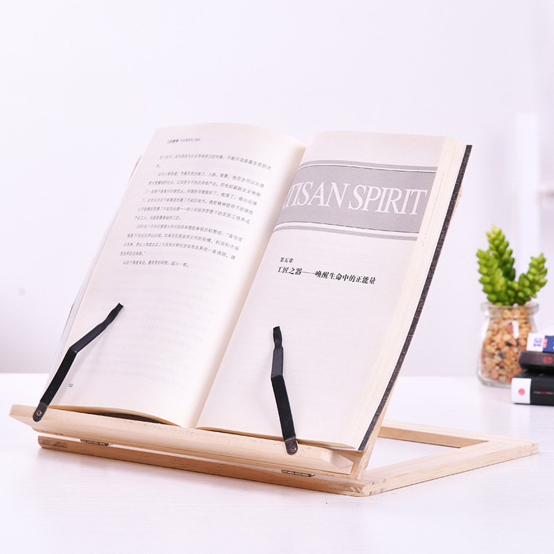 Wooden Reading Bookshelf Reading Shelf Standing Book Holder Reading