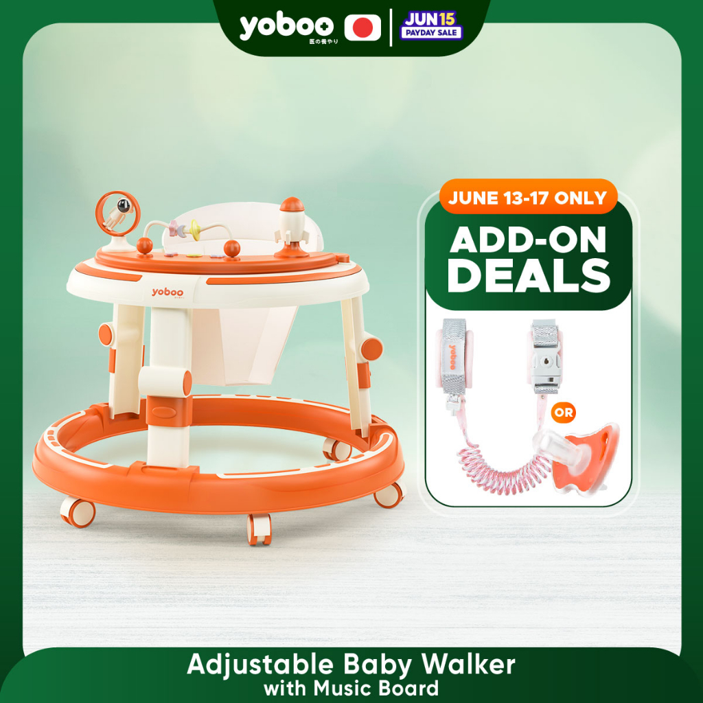 Yoboo Adjustable Baby Walker 3 Modes Foldable 4 Level Adjustments