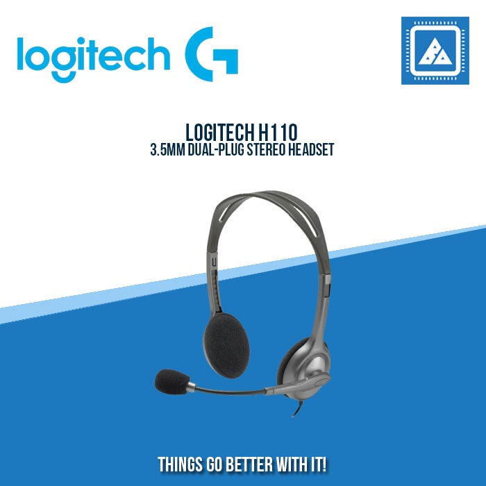 Logitech H110 Wired Stereo Dual 3.5mm Plug Headset | Shopee Philippines