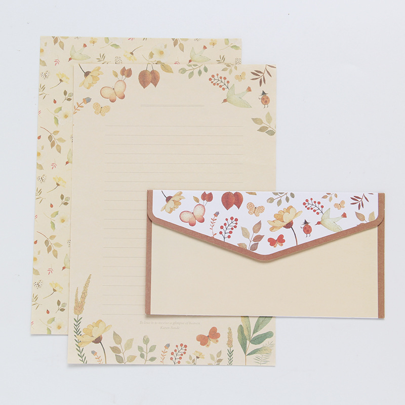 9 Pcs Creative Japanese Letter Paper Envelope Set Simple Romantic Retro ...