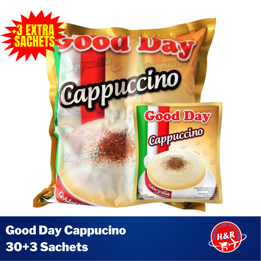 (33 Sachets) Good Day 3in1 Coffee Cappuccino with Chocolate Granules