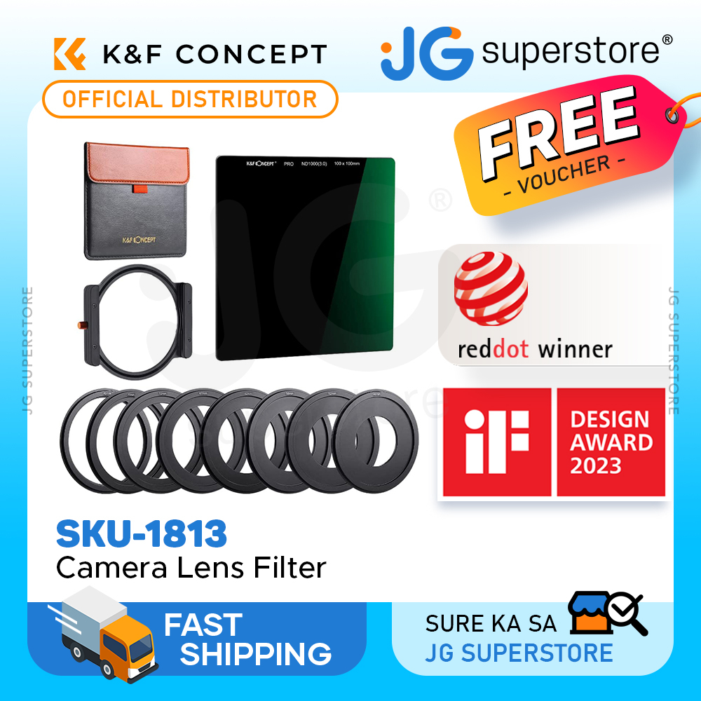K&F Concept SN25T1 100mm Square Filter Kit ND1000 w/ 8 Lens Adapters