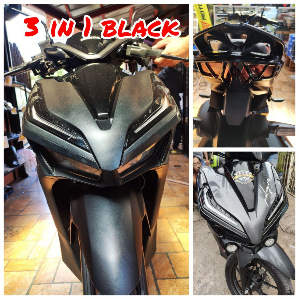 3 in 1 black edition set garnish for Honda Click V2 V3 /Game Changer ...
