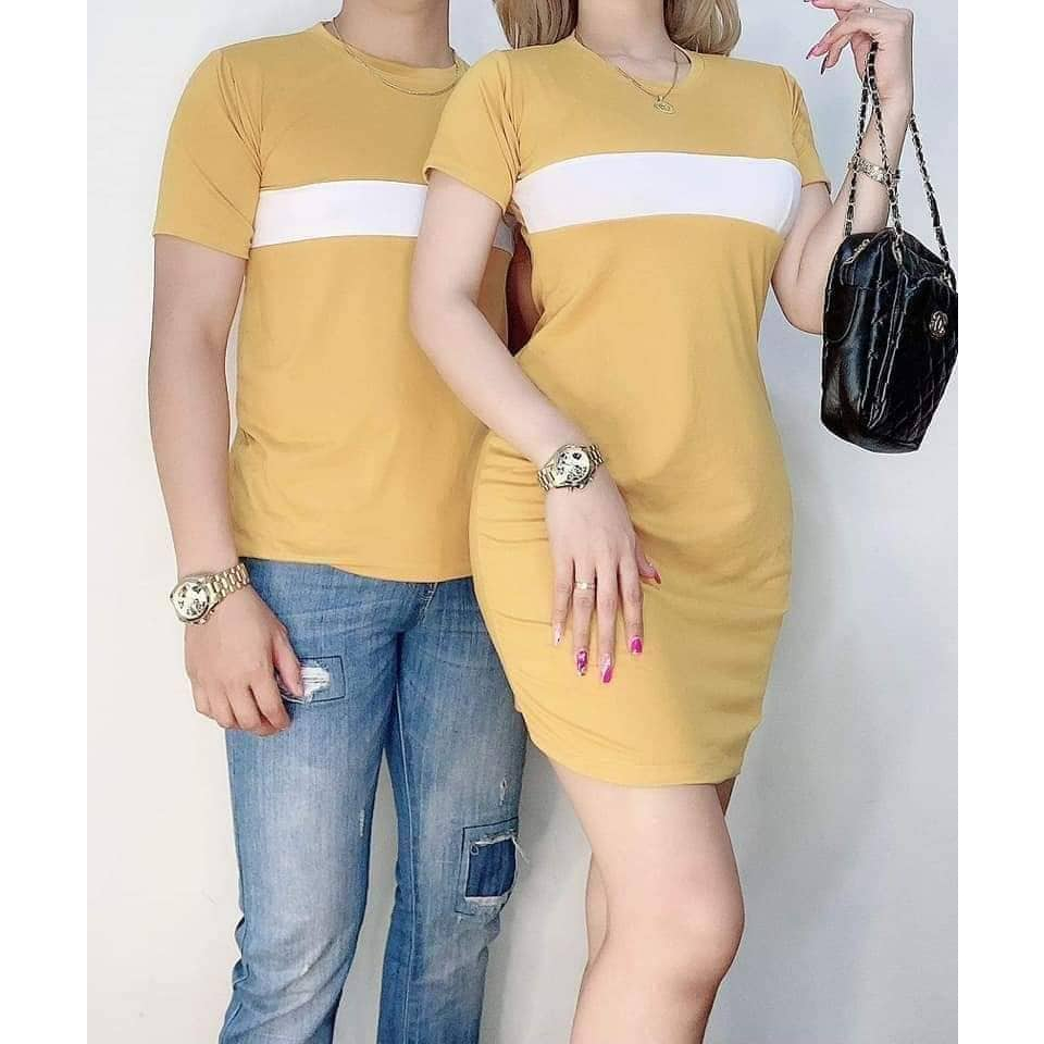 (ACS) DRESS AND TSHIRT COUPLE FOR HER/HIM FIT SMALL TO LARGE | Shopee ...