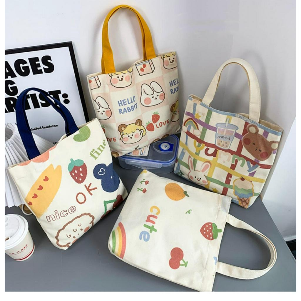VG Korean Canvas Hand Bag Lunch Bag Tote Bag #132 | Shopee Philippines