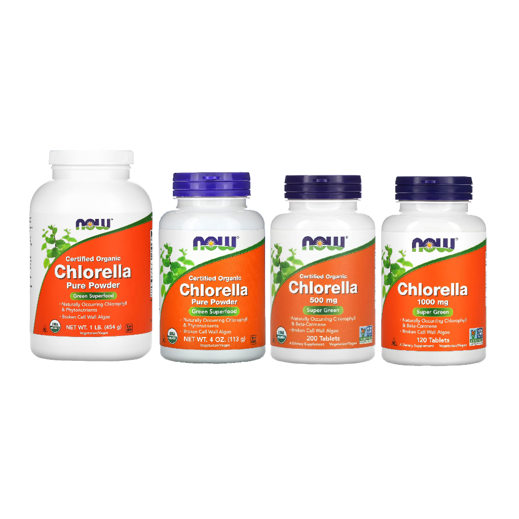NOW Foods, Chlorella, 1,000 mg, 120 Tablets or 500 mg, 200 Tablets ...