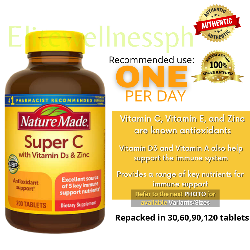 Nature Made Super C with Vitamin D3 and Zinc Shopee Philippines