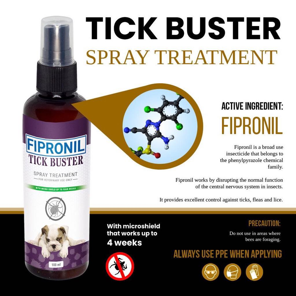 100ml 200ml Tick Buster Anti Fleas Ticks Fipronil Spray Essentials DR ...