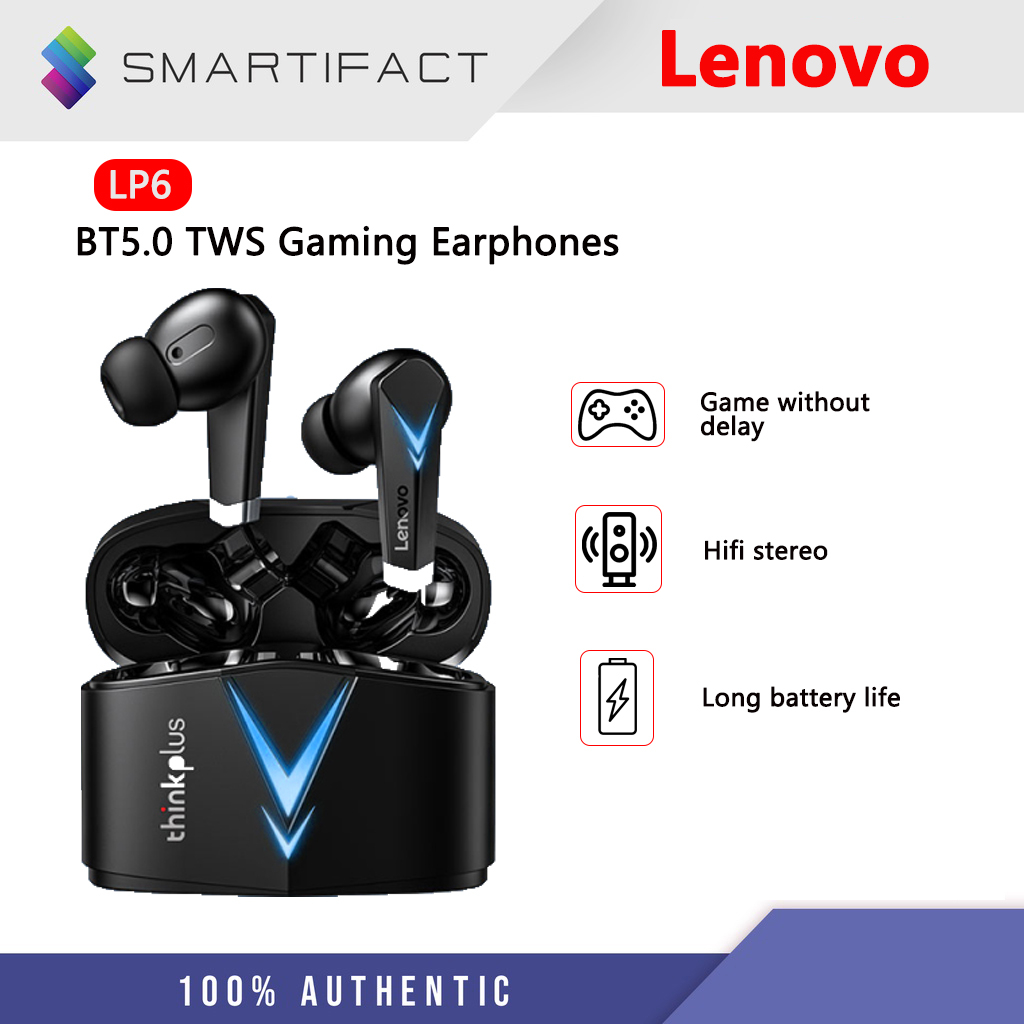 Lenovo LP6 Gaming Earphone E-Sports Games Music Earbuds Wireless Bluetooth  Headphone Dual Mode | Shopee Philippines