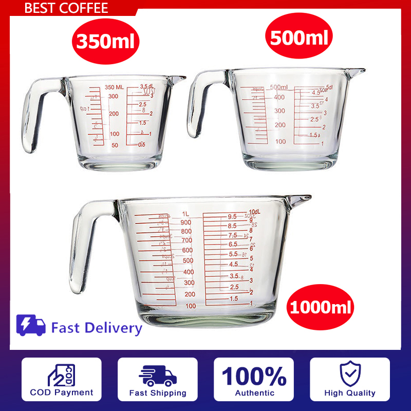 COD Measuring cup Printed scale 350ml 500ml 1000ml Measuring cup Thick ...