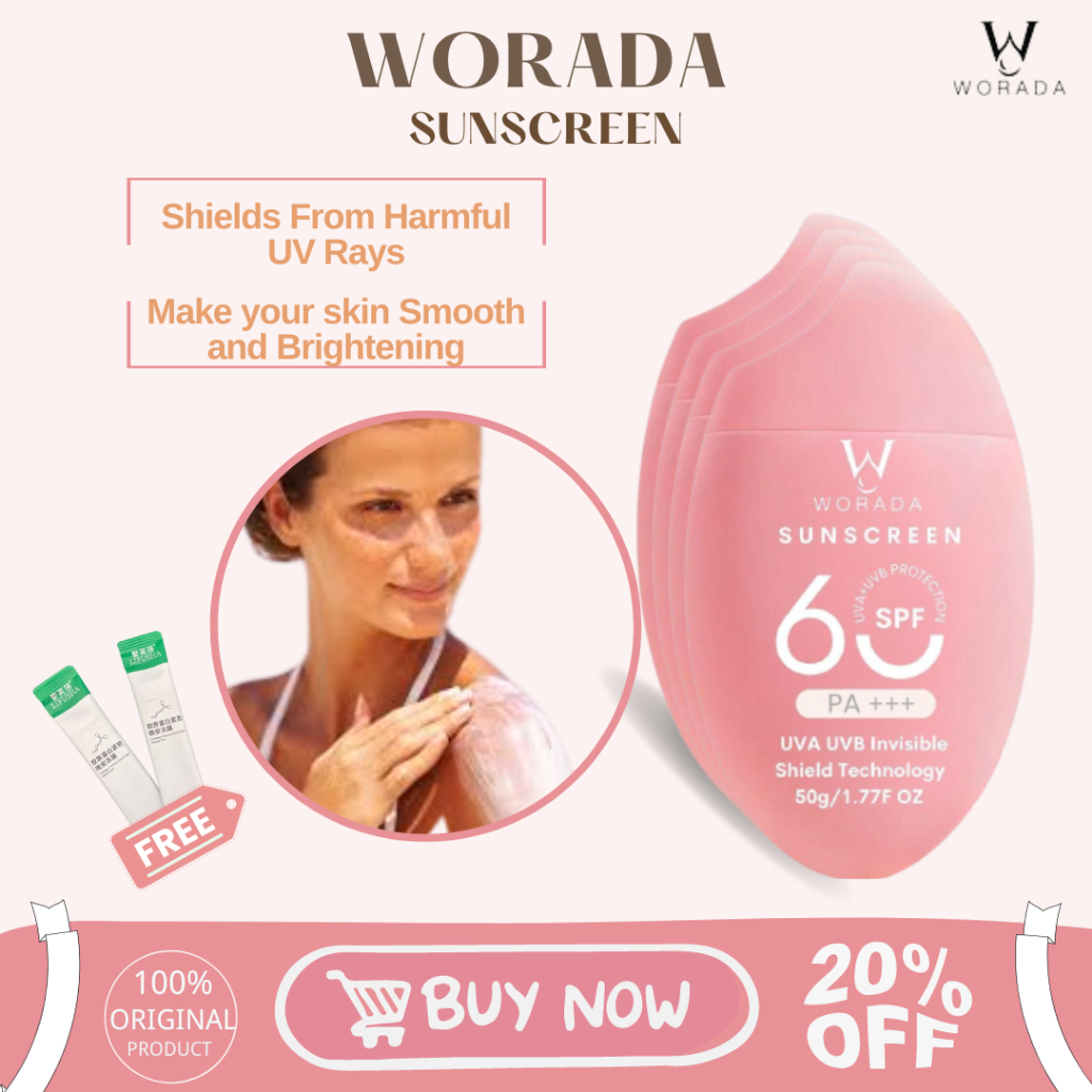 Worada Premium Brightening Sunscreen SPF 60 PA+++ (Fragrance free ...