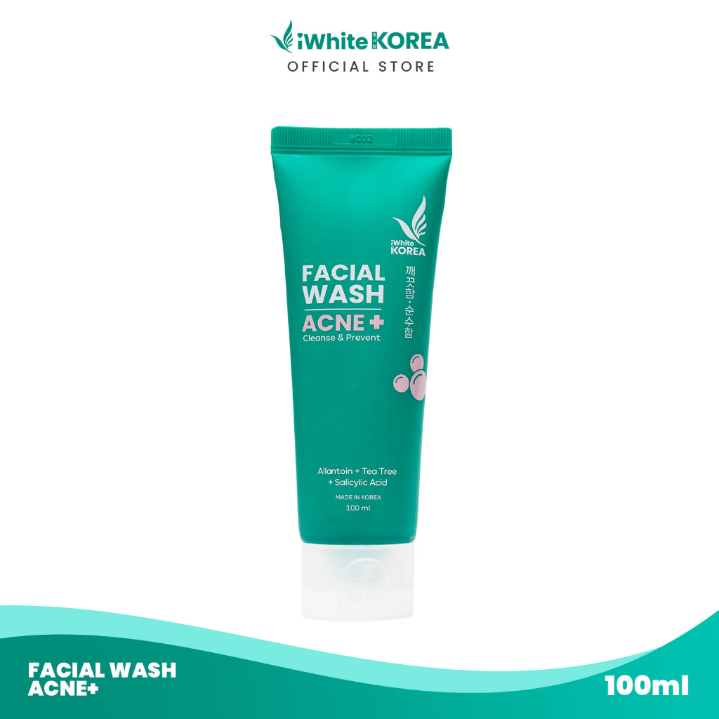 Iwhite Korea Acne Facial Wash 100ml Acne Prone Skin Formulated With Tea Tree And Salicylic Acid