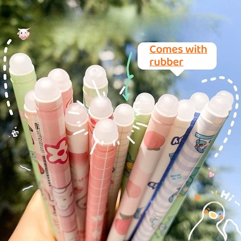 0.5mm Erasable Gel Pen Cute Pen Blue Ink With Eraser Magic Blue Pen 1PC