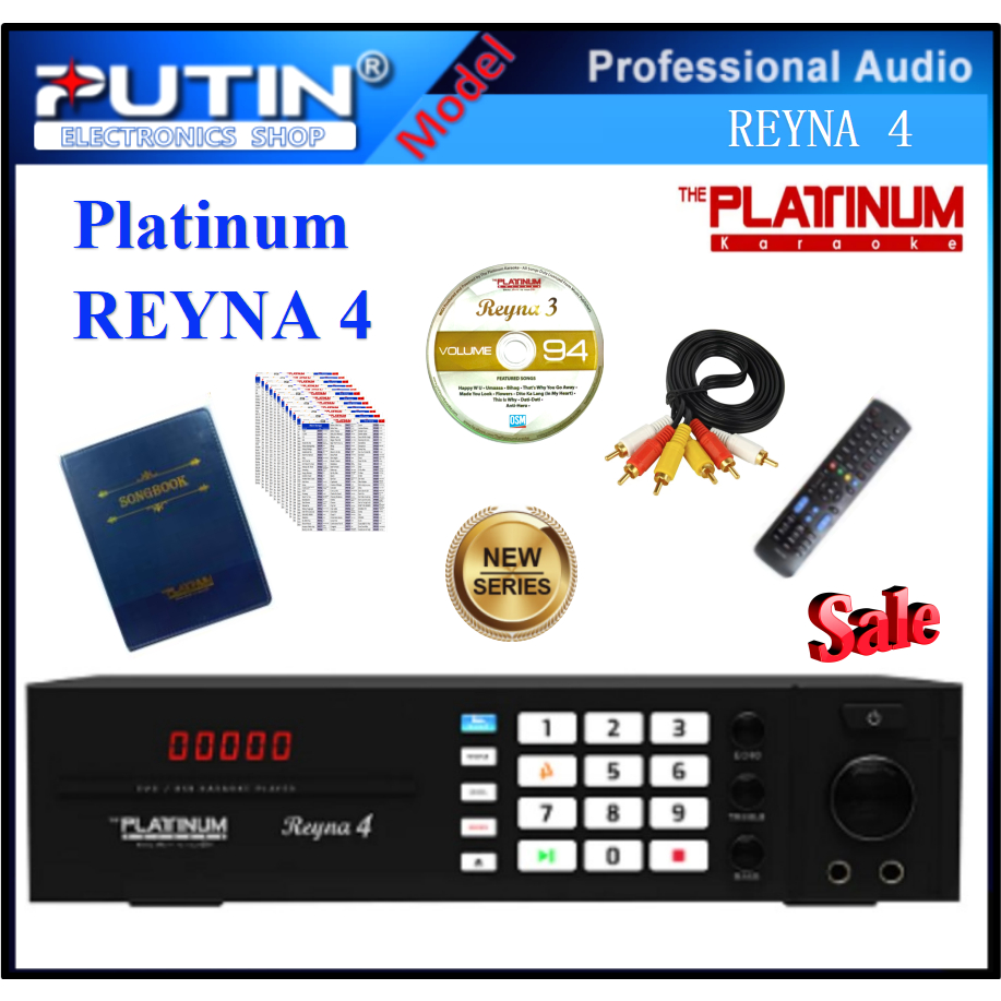 The (reyna 4 platinum player) reyna 4.Karaoke DVD Player , Free CD