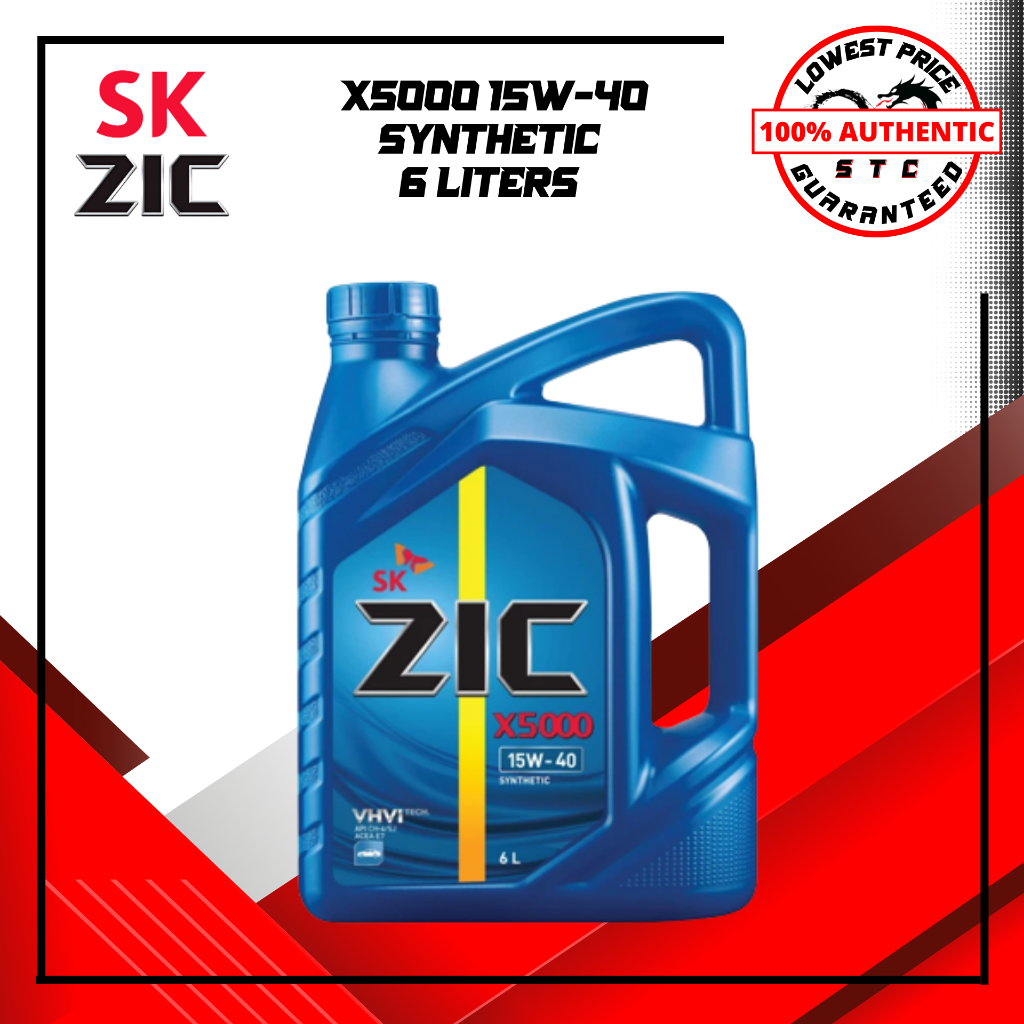 ZIC X5000 15W-40 6L SYNTHETIC CH-4/SJ for Diesel Engines | Shopee ...