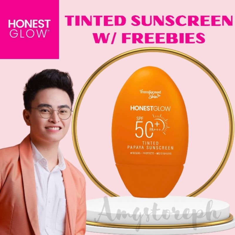 HONESTGLOW PAPAYA TINTED SUNSCREEN SPF 50 WITH FREEBIES | Shopee ...
