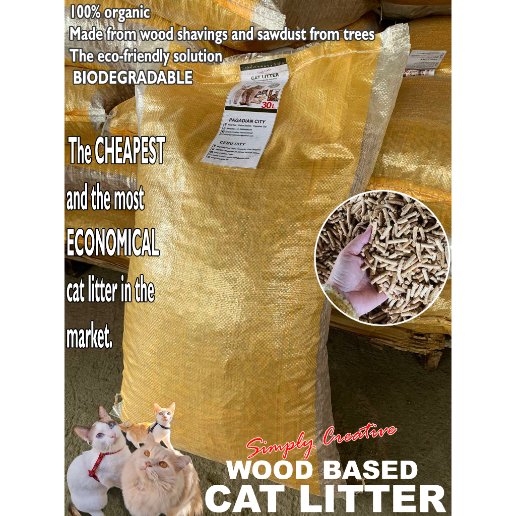 Simply Creative Wood Based Cat Litter Natural 30Liters Shopee
