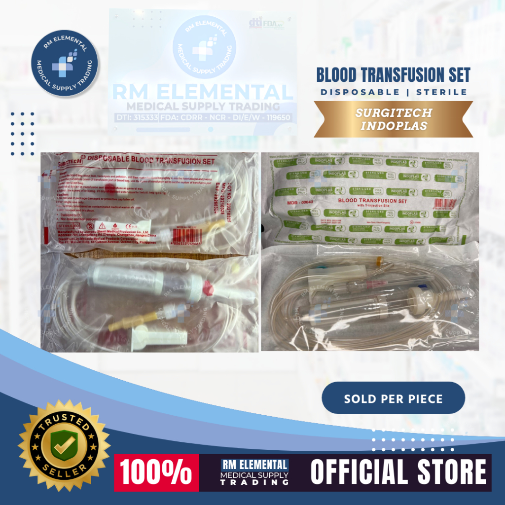 (piece) Blood Transfusion Set / BT Set SURGITECH / INDOPLAS - 1piece ...