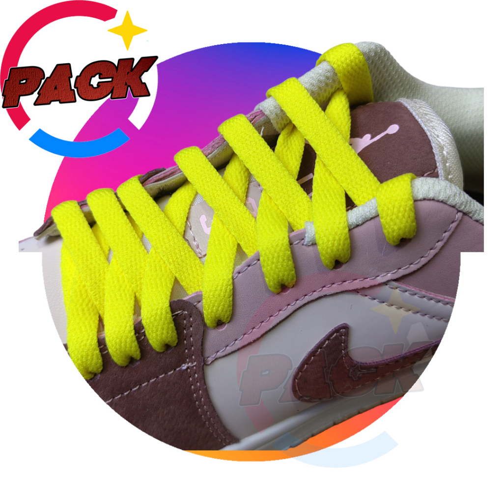 Shoelace Flat Sintas Yellow Golden 110cm 1Pair Flat Shoelace Athletic