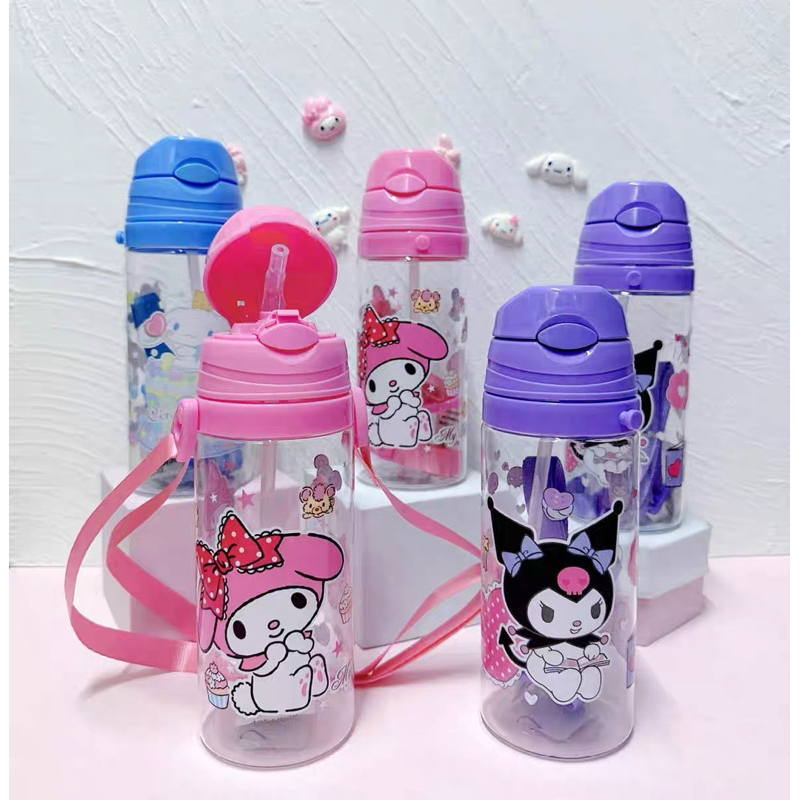 Cute cartoon plastic water bottle cup for students simple portable cups ...