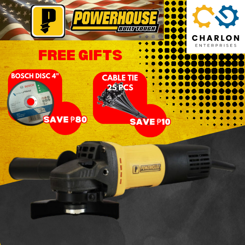 POWERHOUSE USA Angle Grinder Set Original Torque Force Motor 4" 800W
