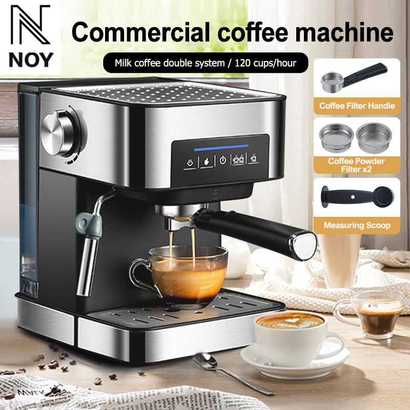 1.6L Italian Type Espresso Coffee Maker Machine with Milk Frother Wand ...