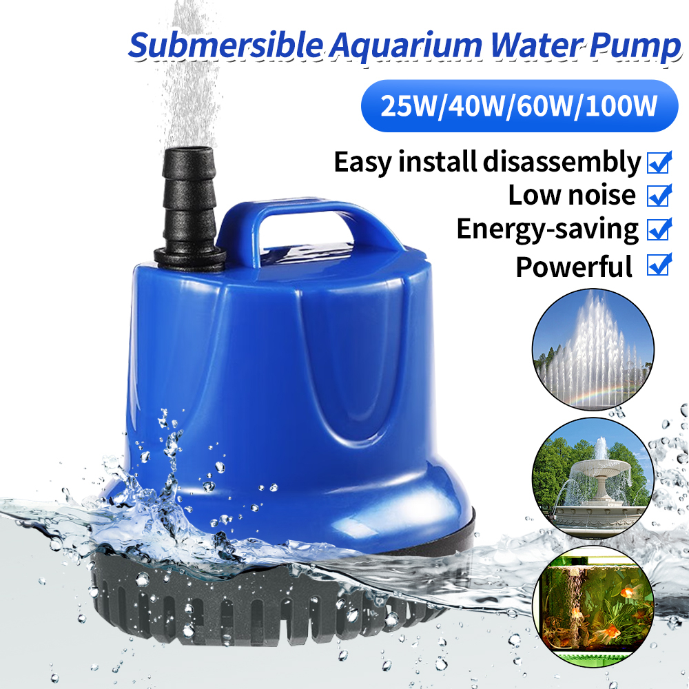 25w 40w 60w 100w Submersible Aquarium Water Pump Fish Tank Powerhead 