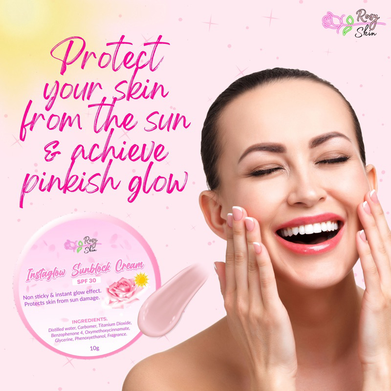 Rosy Skin Instaglow Sunblock Cream SPF30 (10g) Shopee Philippines