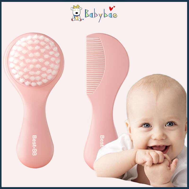 Babybae Baby Hair Brush Comb Set Easy To Hold and SoftBristle Brush