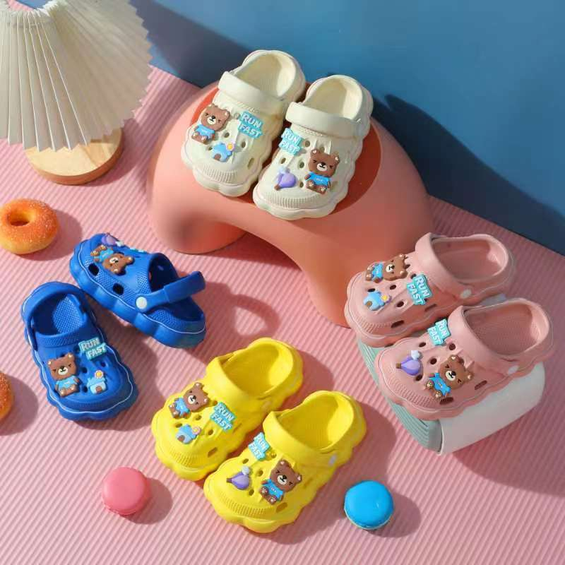 Summer Rubber Clogs Bear Design Slipper Sandals For Kids Shopee Philippines