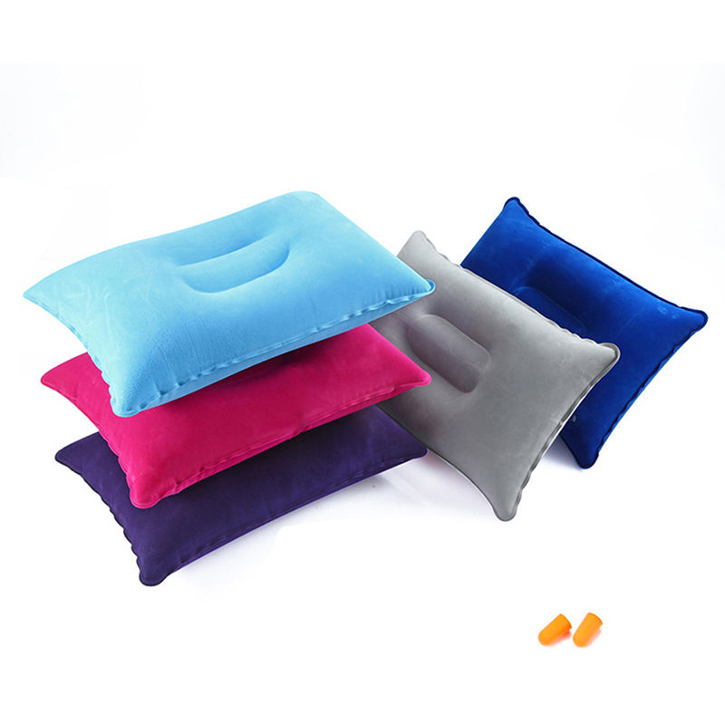 Inflatable Air Pillow Bed Sleeping Camping Pillow PVC Nylon Neck ...