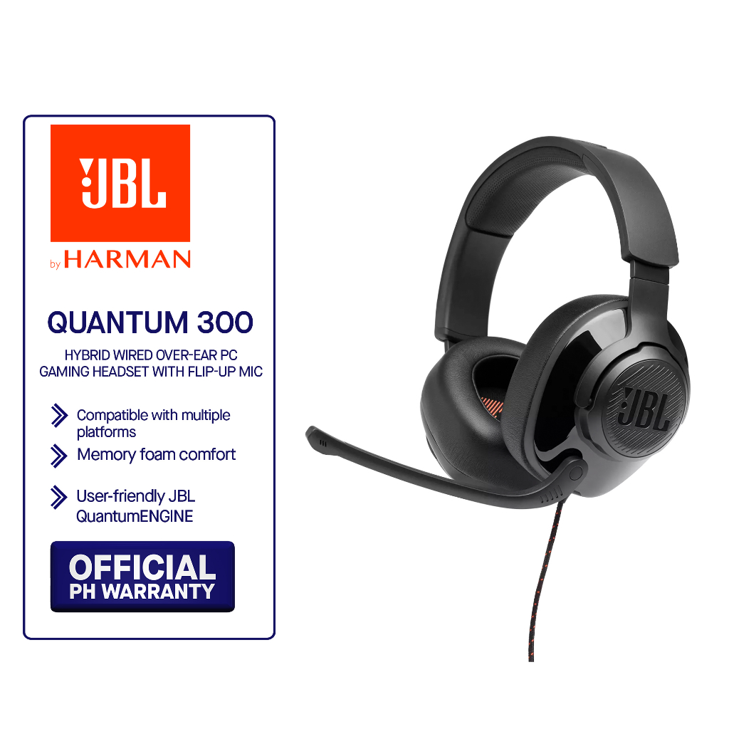JBL Quantum 300 Hybrid Wired Gaming Headset With Flip Up Mic Shopee Philippines