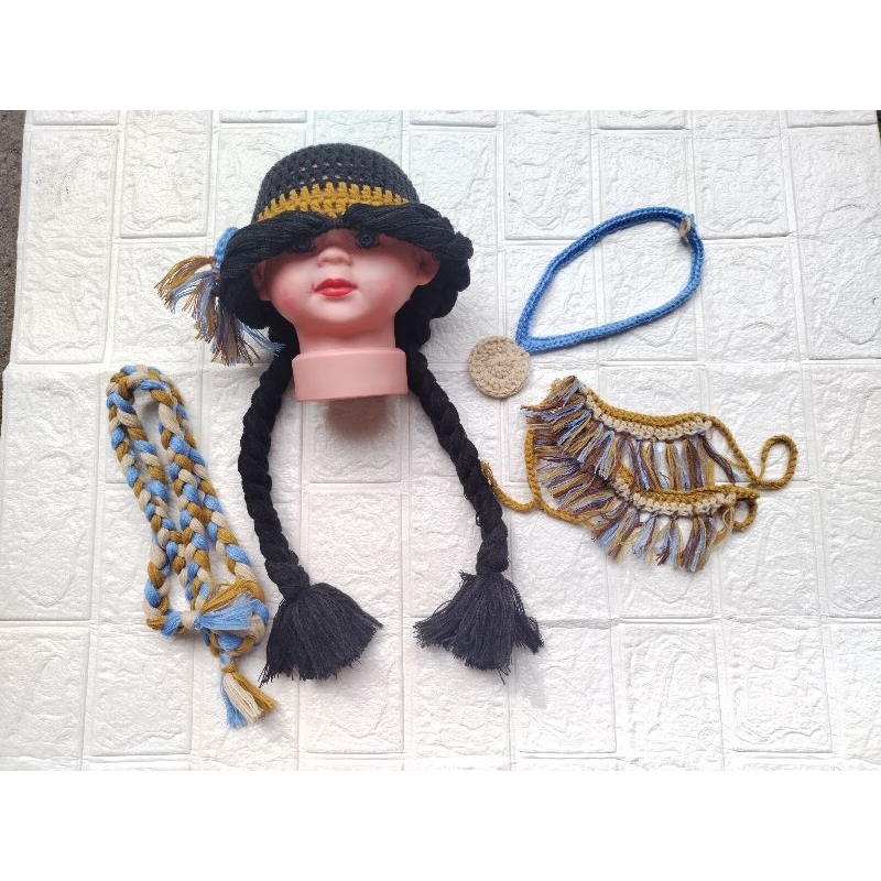 Pocahontas crochet wig and accessories for costumes | Shopee Philippines