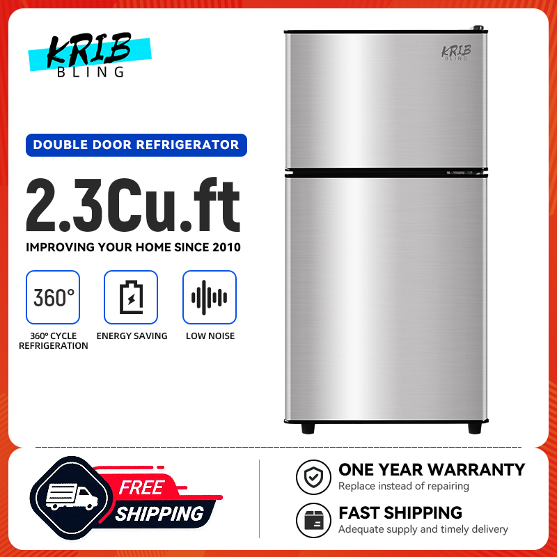 KRIB BLING 2.3Cu.Ft Compact Personal Refrigerator Inverter Mini Fridge