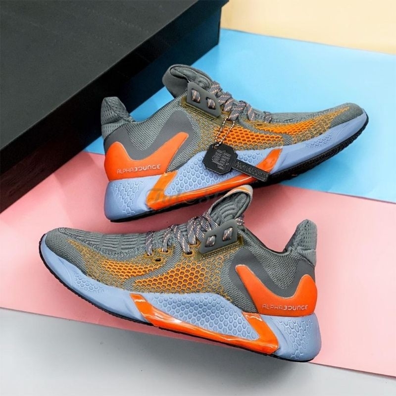 Adidas alphabounce grey orange sale