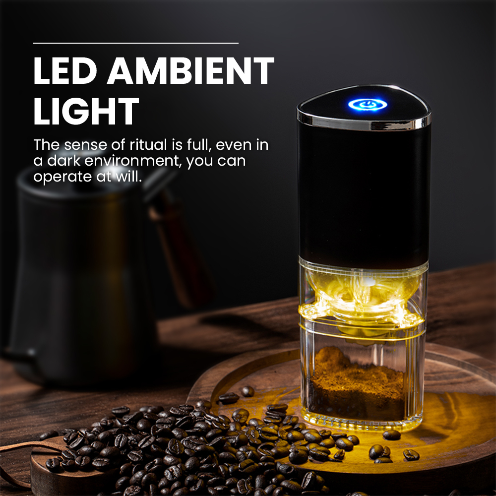 Electric Coffee Grinder USB Interface One Touch Automatic Durable  Rechargeable Portable Easy Operation for Espresso Drip Percolator Coffee