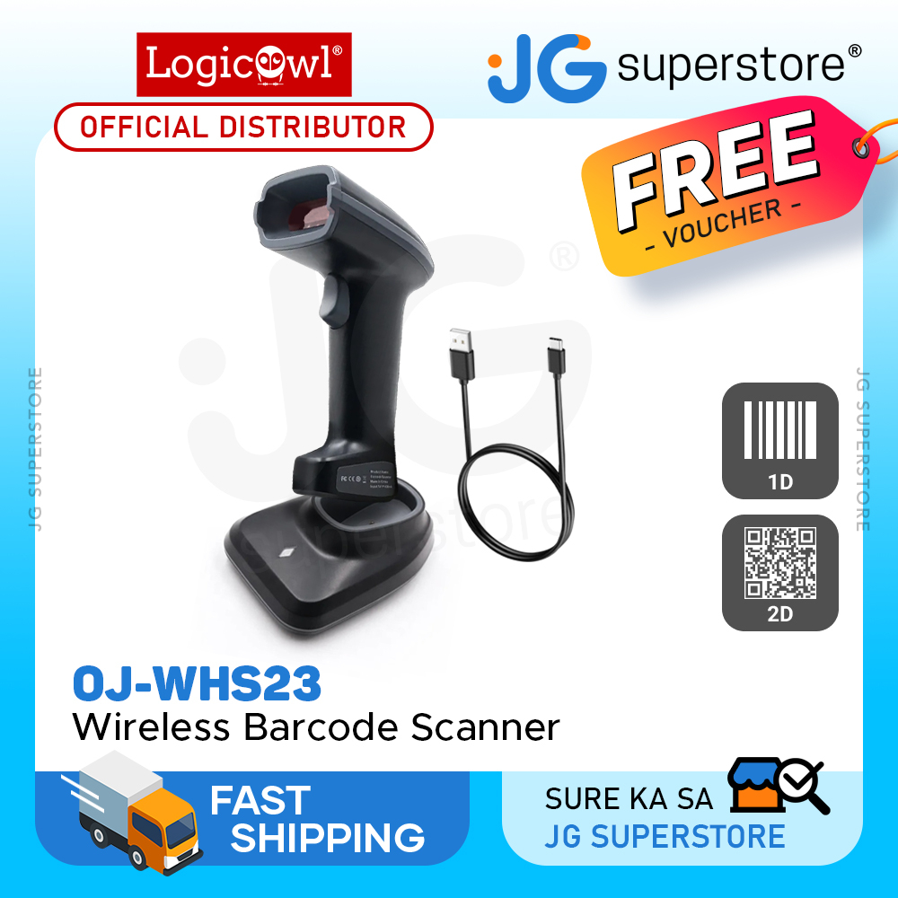 Logicowl OJ-BWHS23 Bluetooth 1D 2D Barcode QR Code Scanner with USB-C ...