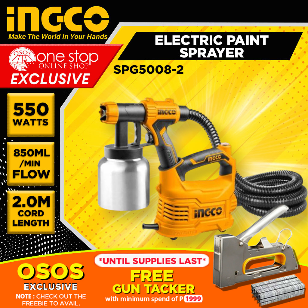 INGCO ELECTRIC SPRAY GUN Electric Paint Sprayer w/ STAINLESS CAN