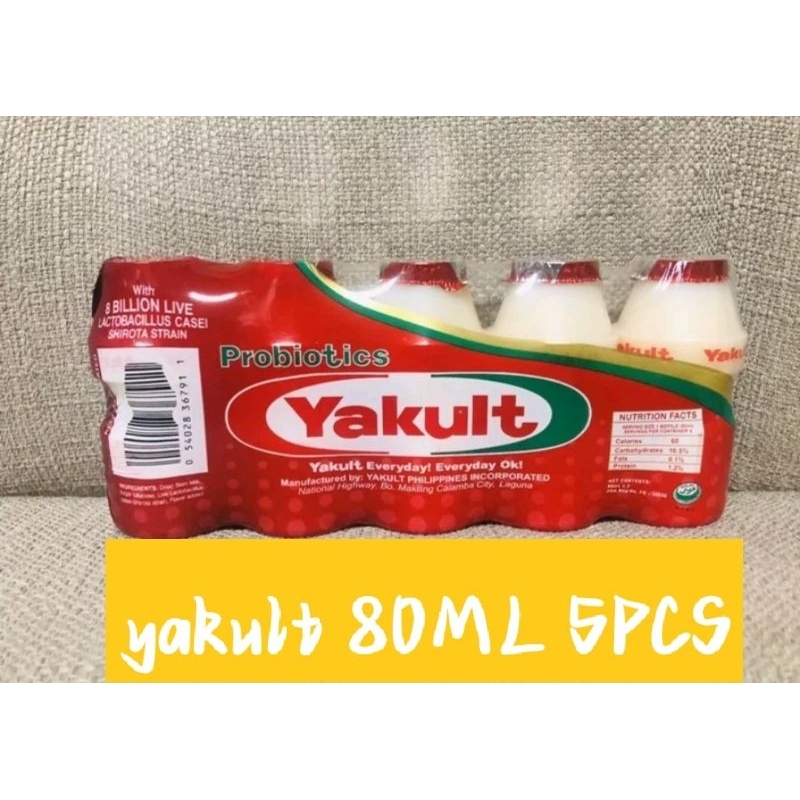 Yakult Lactobacillus Yogurt Drink Original Flavor(80ML 5PCS) Shopee