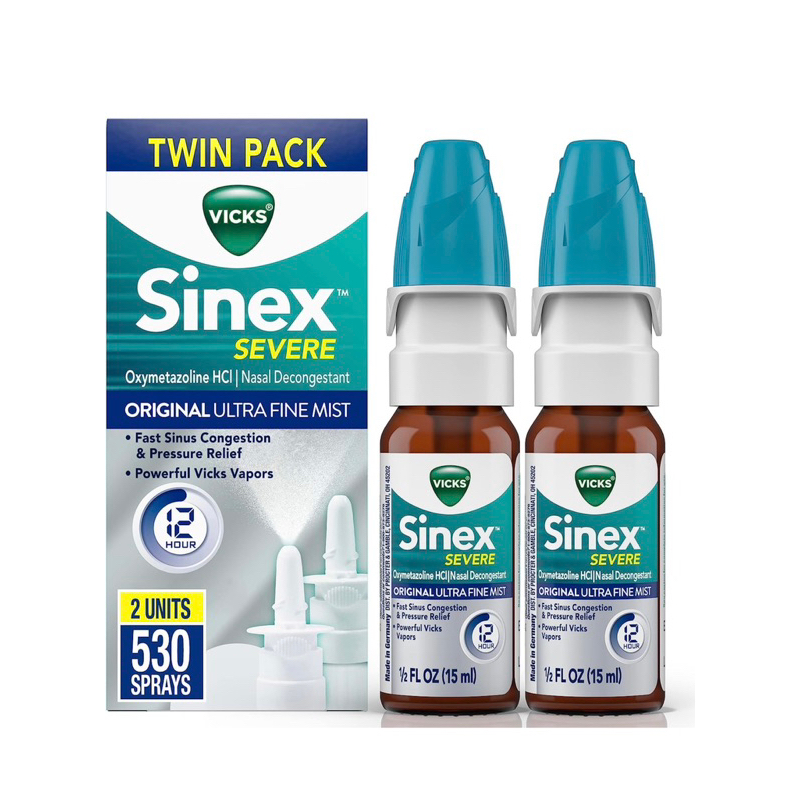 Vicks Sinex SEVERE Nasal Spray Original Ultra Fine Mist Decongestant