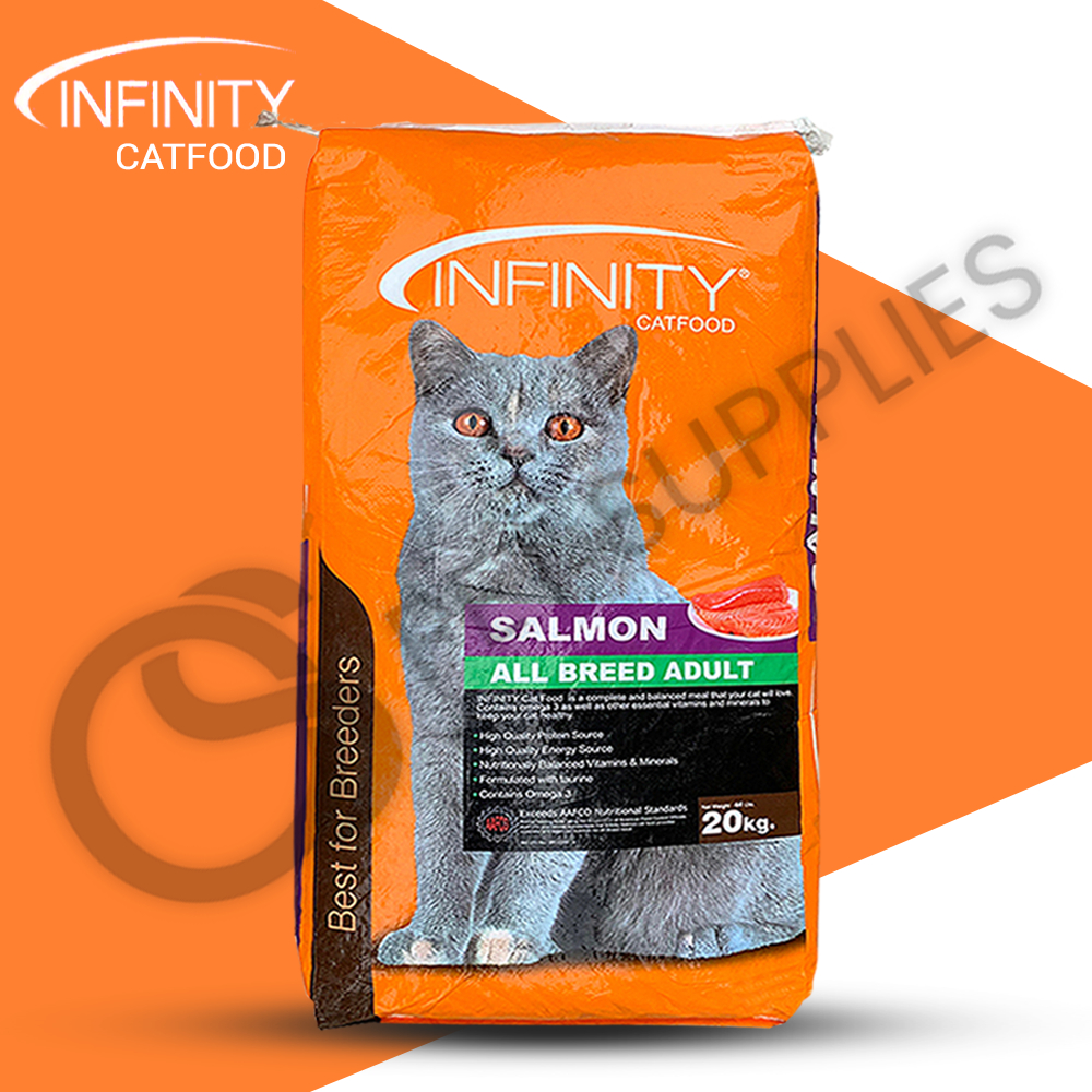 LKJ-1kg Infinity Cat Dry Food Salmon Flavor For All Breeds Adult Cats ...