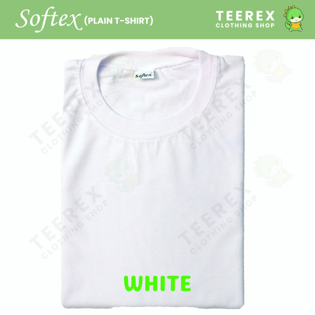 Softex Roundneck Unisex Plain T Shirt White Black Gray Best Seller