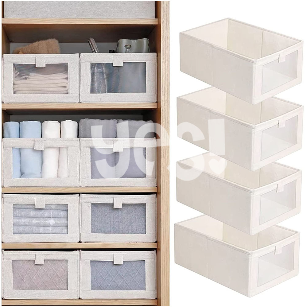 Linen Storage Bins, Storage Boxes Containers for Organizing Clothing