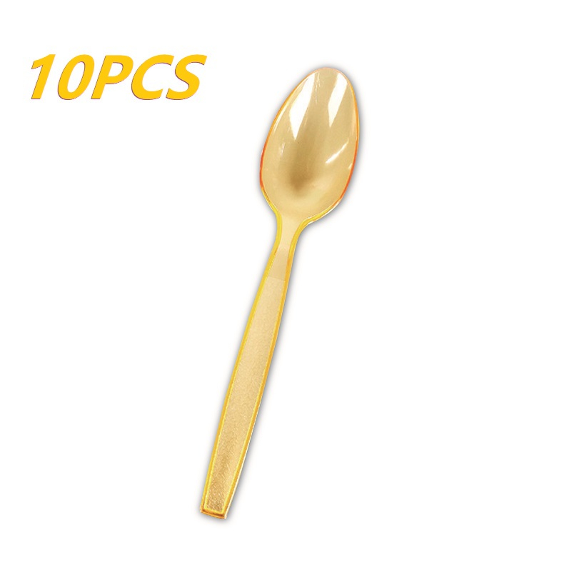 10PCS Plastic Spoon and Fork Disposable Spoon Fork Wedding Birthday Party Tableware Party