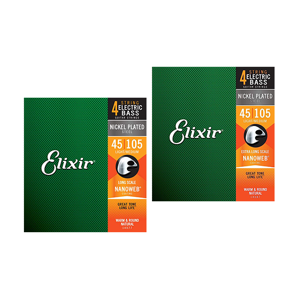 ELIXIR 14077 Bass String NANOWEB Nickel Long Scale Light / Medium .045 ...